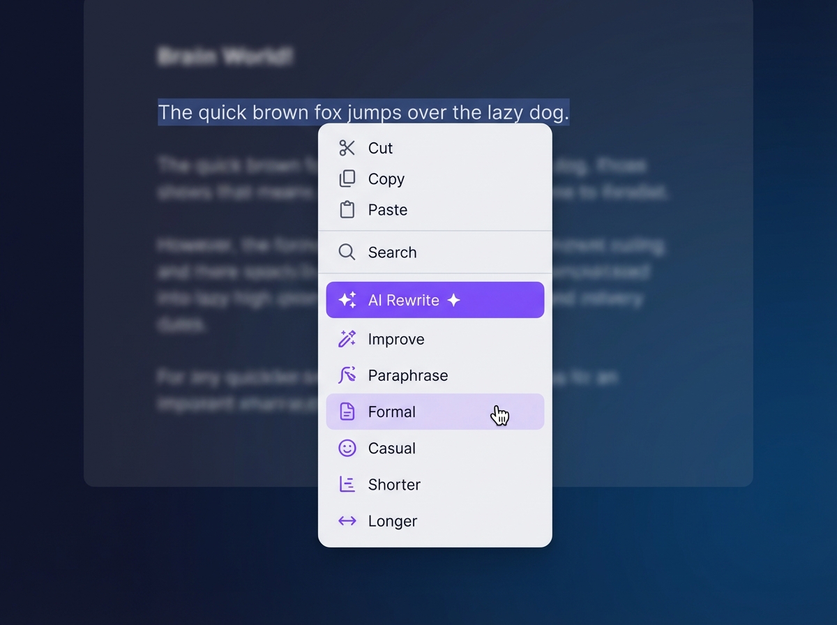 Right-click context menu